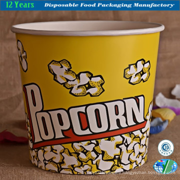 Disposable Paper Popcorn Bucket Food Container Paper Bowl
